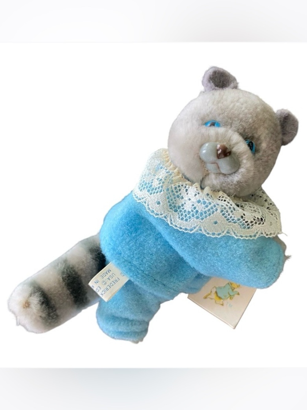 Vintage 1986 Eden Toys Beatrix Potter Tom Kitten Flocked Plush Figurine With Tag